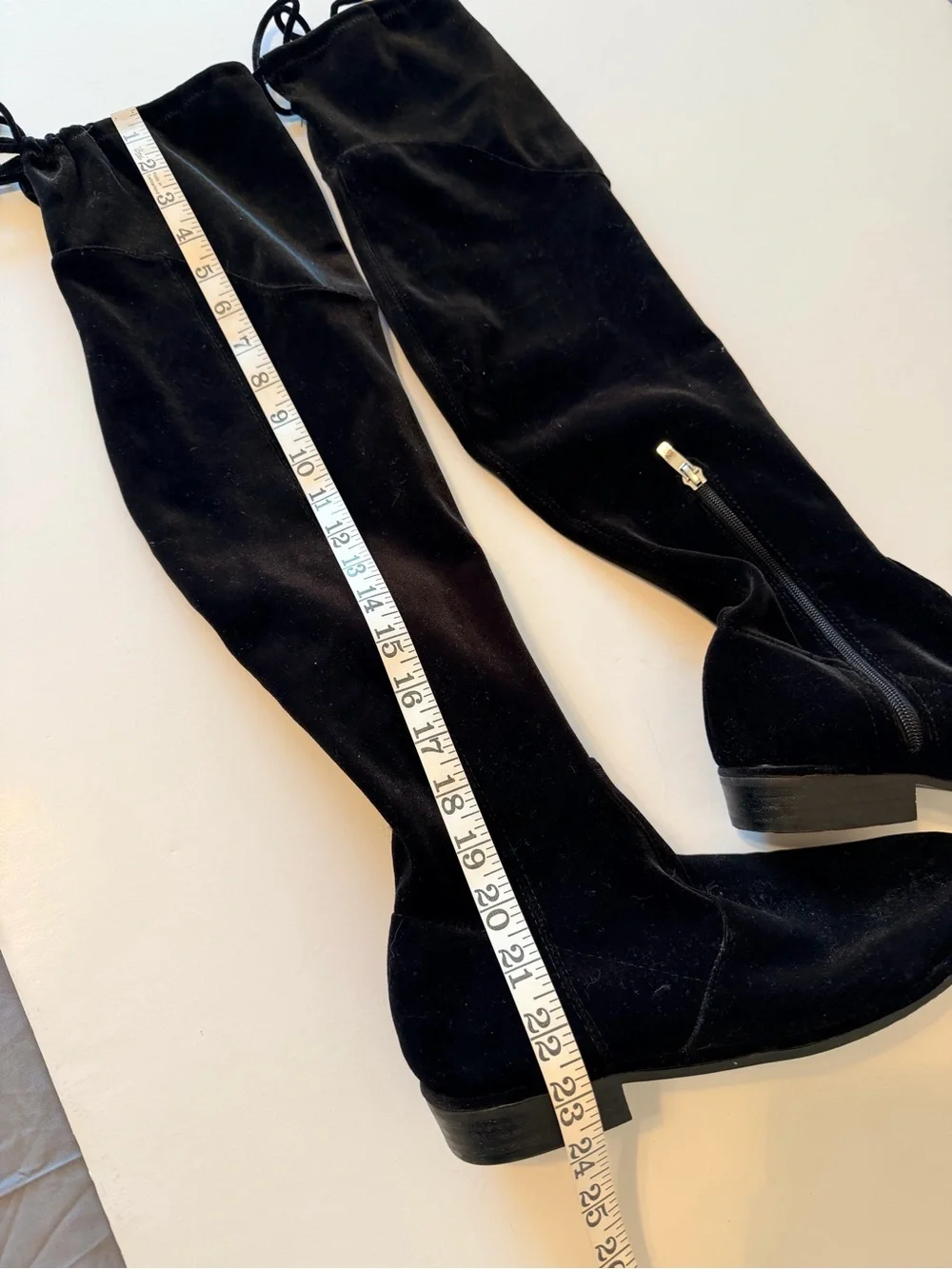 Marc Fisher Olympia over the knee velour boots, stretchy sock boots, black 8